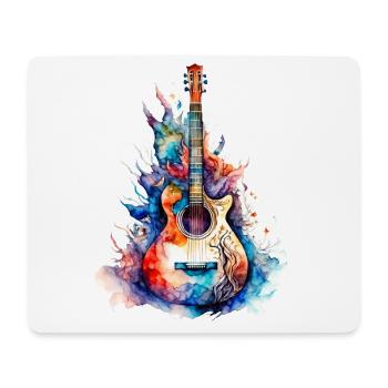 Eine schöne Musik Gitarre gemalt in Wasserfarben - Mousepad (Querformat) - Weiß - Vorne