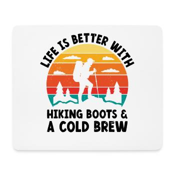 Wandern Wanderer Natur Trekking Outdoor Bergsteigerin - Mousepad (Querformat) - Weiß - Vorne