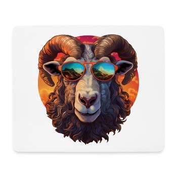 Sven the cool, friendly proud ram - Mouse Pad (horizontal) - white - Front