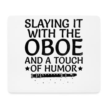 Oboe Player Oboe Basoonist Marching Band Instrumen - Mouse Pad (horizontal) - white - Front