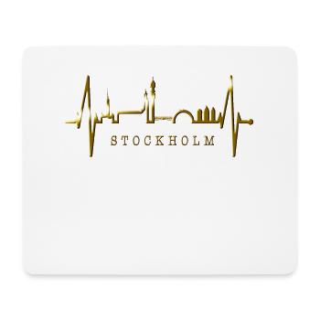 Stockholm Skyline Herzschlag Herz I Love Schweden - Mousepad (Querformat) - Weiß - Vorne