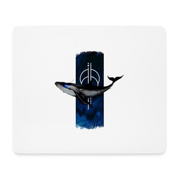 Léviathan azur : le regard illuminé de la baleine bleue - Tapis de souris (format paysage) - blanc - Devant