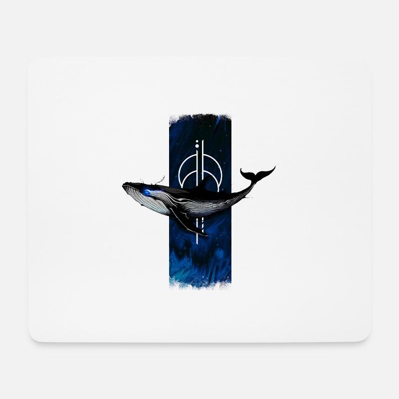 Azurblauer Leviathan: Der erleuchtete Blick des Blauwals - Mousepad (Querformat) - Weiß