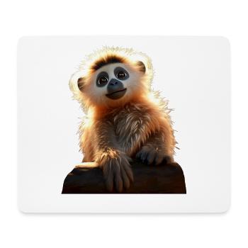 Gibbon Affen Baby Monkey Kleine Gibbons Süßer Affe - Mousepad (Querformat) - Weiß - Vorne