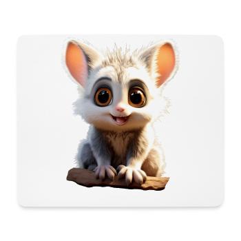 Galago Buschbaby Affen Galagos Affe Süßer Galago - Mousepad (Querformat) - Weiß - Vorne