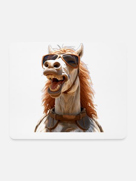 Pferd Pferdemädchen Reiterin Pony Stall Pferde - Mousepad (Querformat) - Weiß