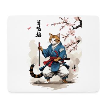 Japan Cat Martial Arts Streetwear Ukiyo-E - Mouse Pad (horizontal) - white - Front