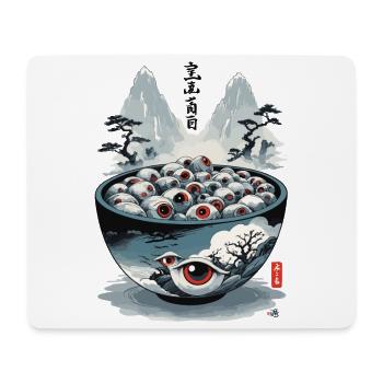 Yokai Ramen Soup Demon Ukiyo-E Halloween Art - Mouse Pad (horizontal) - white - Front