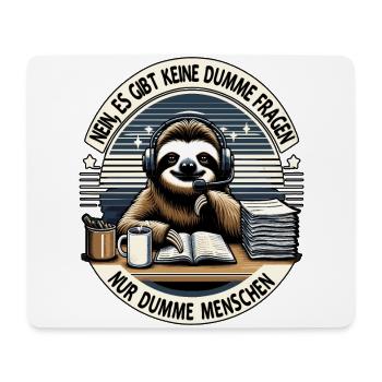 lustiger faLustiger Faultier Spruch keine dumme Fr - Mousepad (Querformat) - Weiß - Vorne