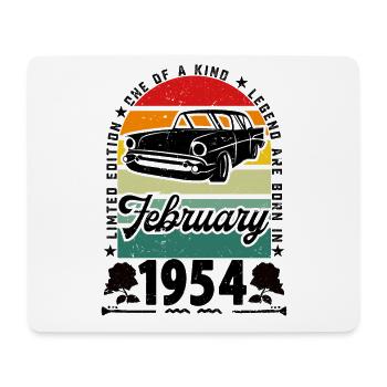 Geburtstag Februar 1954, Jahrgang Februar 1954. - Mousepad (Querformat) - Weiß - Vorne