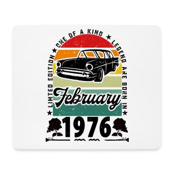 Anniversaire février 1976, Vintage février 1976. - Tapis de souris (format paysage) - blanc - Devant