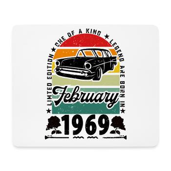 February 1969 Birthday, Vintage February 1969. - Mouse Pad (horizontal) - white - Front
