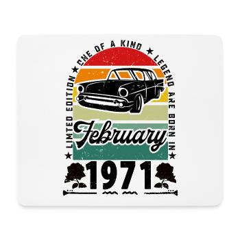 Birthday February 1971, Vintage February 1971. - Mouse Pad (horizontal) - white - Front