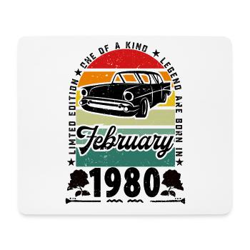 February 1980 Birthday, Vintage February 1980. - Mouse Pad (horizontal) - white - Front
