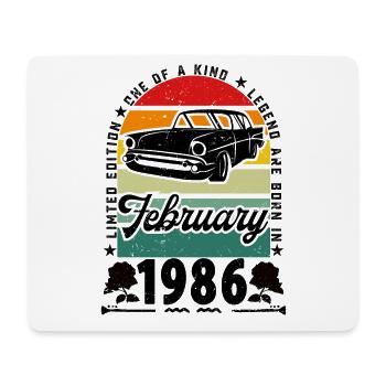 Anniversaire février 1986, Vintage février 1986. - Tapis de souris (format paysage) - blanc - Devant