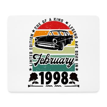 Birthday February 1998, Vintage February 1998. - Mouse Pad (horizontal) - white - Front
