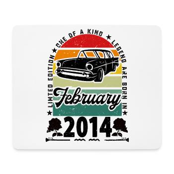 Birthday February 2014, Vintage February 2014. - Mouse Pad (horizontal) - white - Front