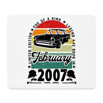 Geburtstag Februar 2007, Jahrgang Februar 2007. - Mousepad (Querformat) - Weiß - Vorne