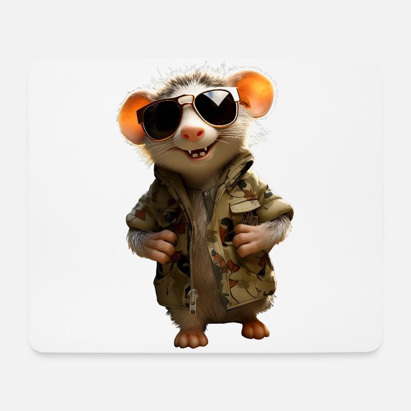Opossum Beutelratte Didelphis Süße Opossums Possum - Mousepad (Querformat) - Weiß