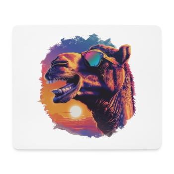 Laughing camel in the sunset. Pet Portrait, - Mouse Pad (horizontal) - white - Front