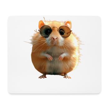 Hamster mit Sonnenbrille Goldhamster Süße Hamster - Mousepad (Querformat) - Weiß - Vorne