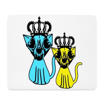 Retro Vintage Katzen 80er König Sieger 90er - Mousepad (Querformat) - Weiß - Vorne