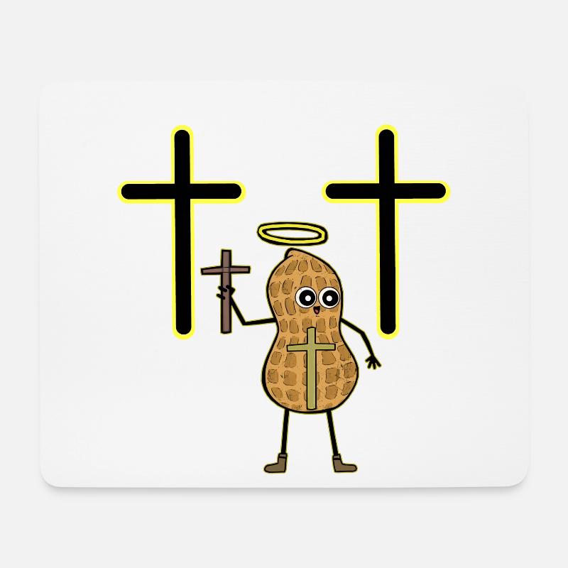 Erdnuss Heiligenschein Kreuze Kreuz Kruzifix - Mousepad (Querformat) - Weiß