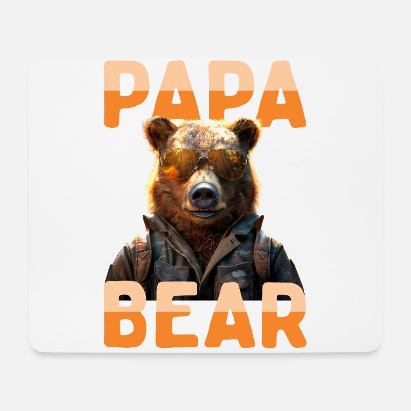 Papa Bear Bären Daddy Dad Vatertag Grizzly Bär - Mousepad (Querformat) - Weiß
