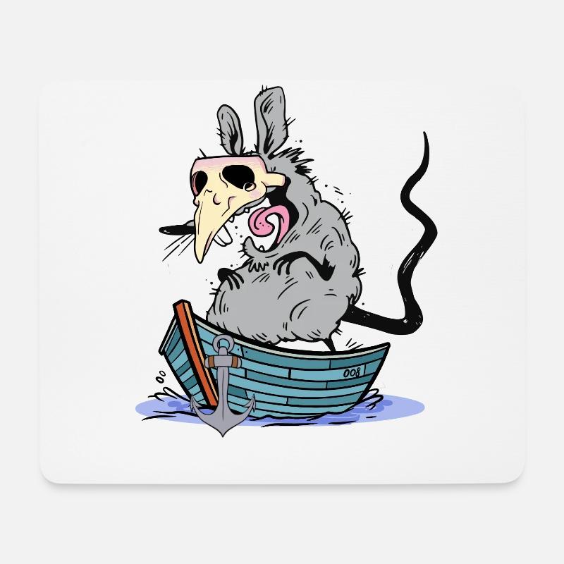 Pest Ratte Boot Schifffahrt Seemänner Seemann - Mousepad (Querformat) - Weiß