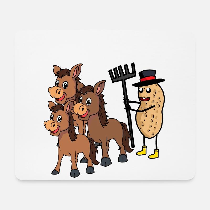 Erdnussd Nuss Eseltreiber Esel Pferd Pferde Nuss - Mousepad (Querformat) - Weiß