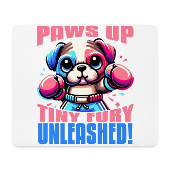 PAWS UP TINY FURY UNLEASHED CUTE KAWAII DOG BOXING - Mouse Pad (horizontal) - white - Front