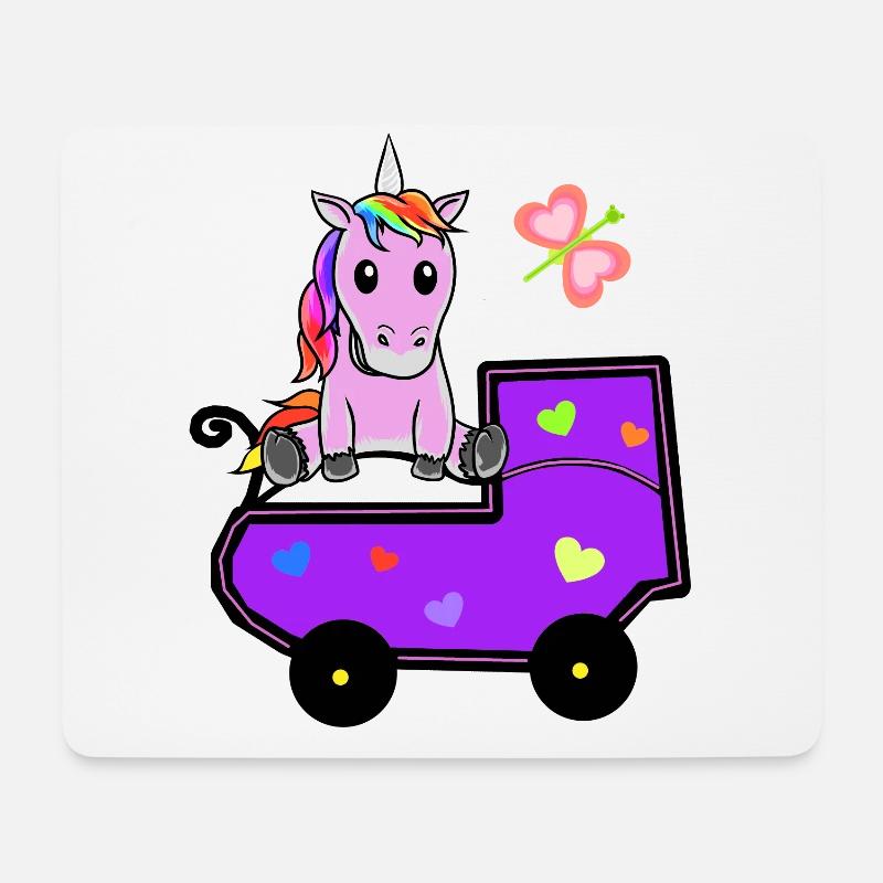 Einhorn Einhörner Baby Schwangerschaft Geburt - Mousepad (Querformat) - Weiß