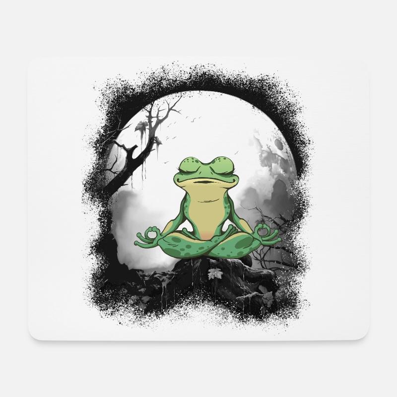 Frosch Frösche Meditation meditieren Waldbewohner - Mousepad (Querformat) - Weiß