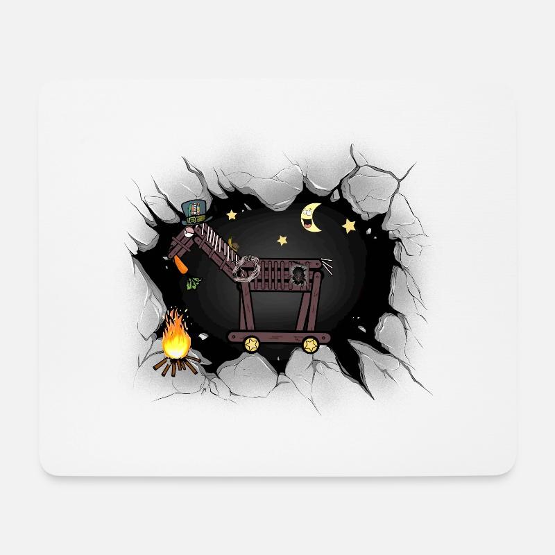 Pferde Pferd Westernpferd Halloween Lagerfeuer - Mousepad (Querformat) - Weiß