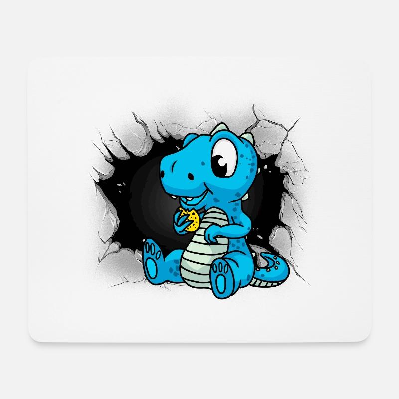 Dinos Dinosaurier Drache Drachen Kekse Kind Kinder - Mousepad (Querformat) - Weiß