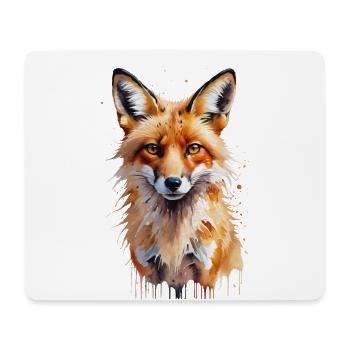 Verspieltes Fuchs Aquarell - Mousepad (Querformat) - Weiß - Vorne
