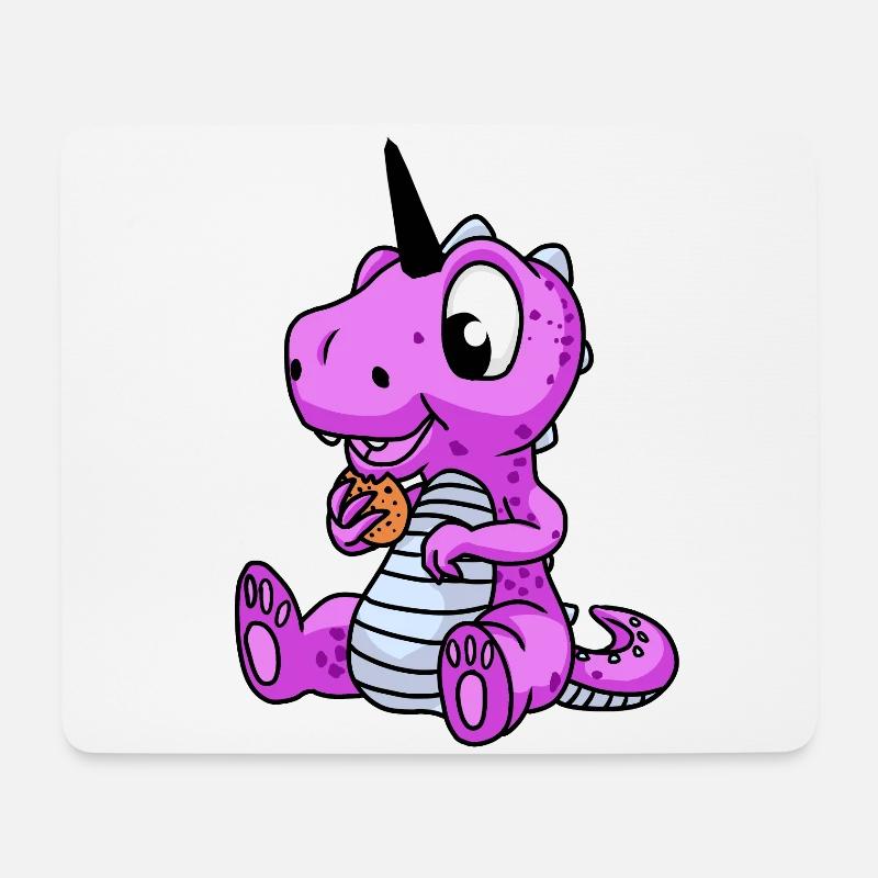 Einhorn Drache Dino Fantasy Fabeltiere Kinder - Mousepad (Querformat) - Weiß