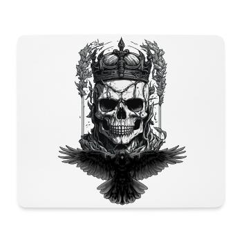 Skull Halloween Raven King - Mouse Pad (horizontal) - white - Front