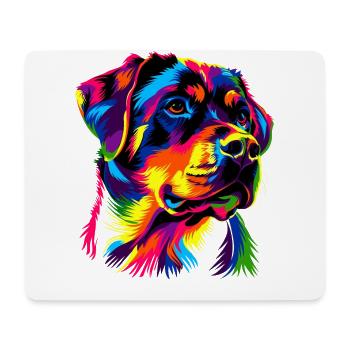 Rottweiler chien couleurs vives pop art fierté chiens - Tapis de souris (format paysage) - blanc - Devant