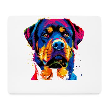 Rottweiler chien couleurs vives pop art fierté chiens - Tapis de souris (format paysage) - blanc - Devant
