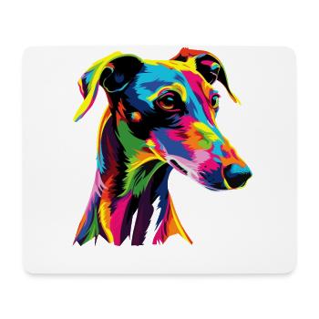 Windhund Hunde Bunte Farben Pop Art Hund Greyhound - Mousepad (Querformat) - Weiß - Vorne