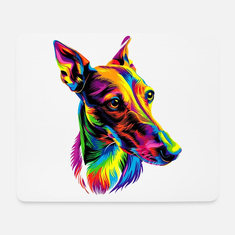 Windhund Hunde Bunte Farben Pop Art Hund Greyhound - Mousepad (Querformat) - Weiß