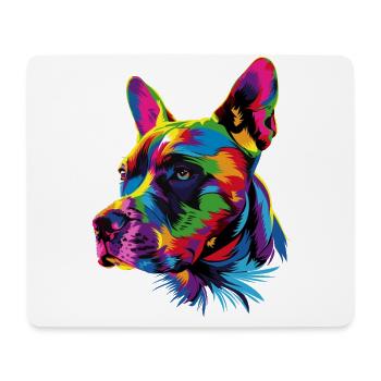 Pitbull Bulldog Bright Colors Pitbull Terrier - Mouse Pad (horizontal) - white - Front