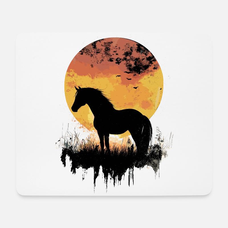 Cheval Chevaux Cavalier Cavalier Centre équestre - Tapis de souris (format paysage) - blanc