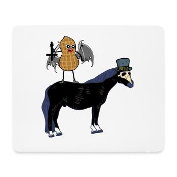 Halloween Vampire Peanut Horse Horse Nut - Mouse Pad (horizontal) - white - Front
