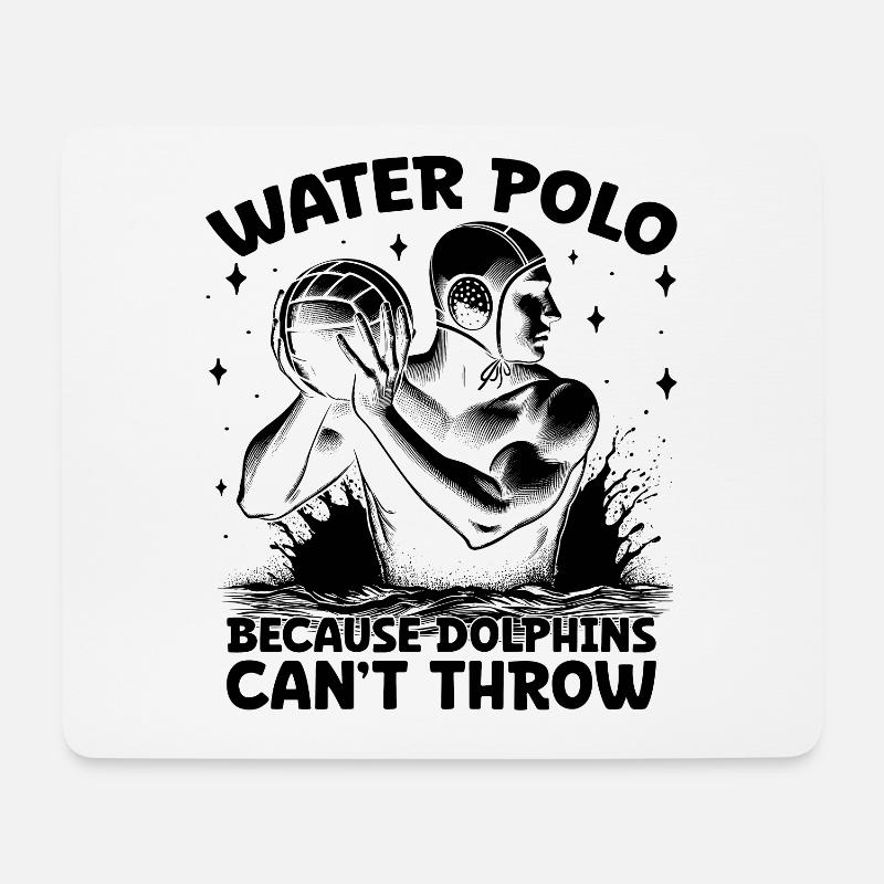 Wasserball, weil Delfine keinen Wasserball werfen können - Mousepad (Querformat) - Weiß