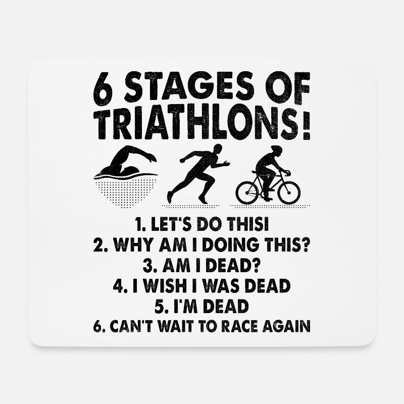 6 Etappen Triathlon Triathlon Schwimmen Rad Lauf Tri - Mousepad (Querformat) - Weiß