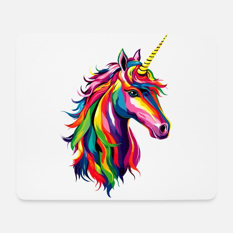 Einhorn Bunt Regenbogen Pferde Reiten Einhörner - Mousepad (Querformat) - Weiß