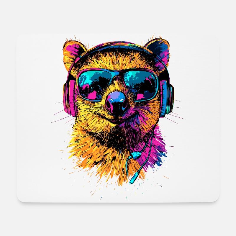 Quokka Sonnenbrille Regenbogen Australien Quokkas - Mousepad (Querformat) - Weiß