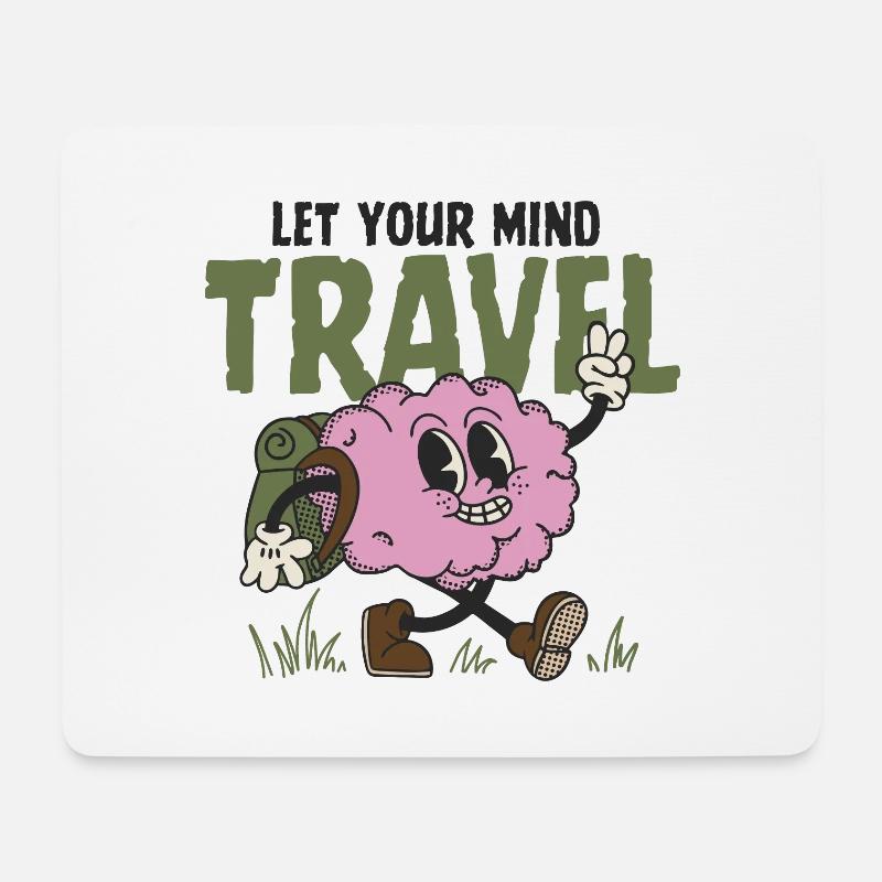 Lassen Sie Ihre Gedanken reisen - Mousepad (Querformat) - Weiß